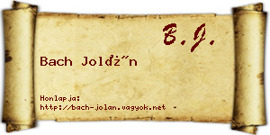 Bach Jolán névjegykártya