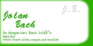 jolan bach business card